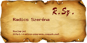 Radics Szeréna névjegykártya